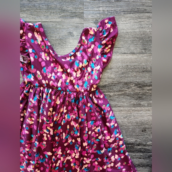 Dot Dot Smile Burgandy Spotted Twirl Dress - Picture 2 of 5
